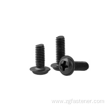 M4 M5 black oxide carbon steel Phillips Pan Head Screw With Collar